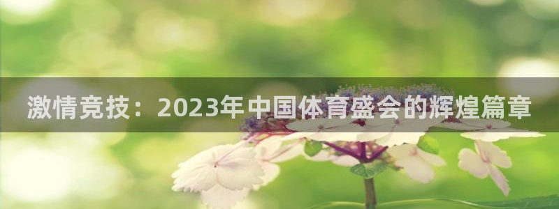 欧亿体育官方正版app集团官网首页网址:激情竞技:2023年